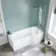 P Shaped 1700 Shower Bath with Front Panel & 4mm Screen - Right Handed