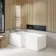 L Shaped 1700 Shower Bath & 6mm Easy Clean Screen with Rail - Left Handed