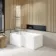 L Shaped 1600 Shower Bath with Front Panel & 6mm Easy Clean Screen with Rail - Left Handed