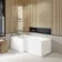 L Shaped 1700 Shower Bath with Front Panel & 6mm Easy Clean Screen with Rail - Left Handed