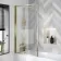 Hereford 1600x700 Square Shower Bath & 6mm Easy Clean Brushed Brass Framed Bath Screen