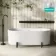 Shore 1700 Matt White Freestanding Bath - Matt Black Feet