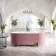 Shore 1700 Matt Pink Freestanding Bath - Gunmetal Feet