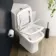 Atlanta Close Coupled Corner Toilet With Soft Close Slim Seat