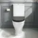 Kansas Traditional Rimless Close Coupled Toilet With Graphite Grey Wooden Seat - Brushed Brass Hinges