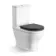 Kansas Traditional Rimless Close Coupled Toilet With Graphite Grey Wooden Seat - Brushed Brass Hinges