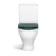 Kansas Traditional Rimless Close Coupled Toilet With Midnight Green Wooden Seat