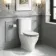 Kansas Traditional Rimless Close Coupled Toilet With Cotton White Wooden Seat