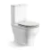 Kansas Traditional Rimless Close Coupled Toilet With Cotton White Wooden Seat - Brushed Brass Hinges