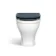 Kansas Traditional Rimless Back To Wall Toilet With Inky Blue Wooden Seat