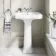 Hudson Traditional Low-Level Toilet With Graphite Grey Seat & Pedestal Basin - Single Tap Hole