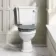 Hudson Traditional Close Coupled Toilet With Dove Grey Seat & Pedestal Basin - Single Tap Hole