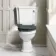 Hudson Traditional Toilet With Inky Blue Seat & Pedestal Basin Set - Double Tap Hole