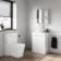 Trent Gloss White Vanity with Marble Top & Oval Counter Top Basin 600mm