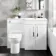 Avon Gloss White Combination Vanity Basin and Aruba Toilet 1100mm - Right Handed