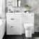 Avon Gloss White Combination Basin Drawer and Aruba Toilet 1100mm - Left Handed