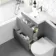 Trent Stone Grey Combination Basin Drawer and Aruba Toilet 1100mm - Left Handed