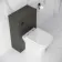 Elba Graphite Grey Slimline Back To Wall Unit and Atlanta Toilet - Black Accents