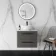 Elba Graphite Grey Wall Hung Drawer Vanity with Marble Top & Oval Counter Top Basin 600mm - Black Accents