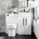 Avon Gloss White Combination Vanity Basin and Miami Toilet 1000mm - Black Accents