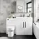 Avon Gloss White Combination Vanity Basin and Miami Toilet 1300mm - Black Accents