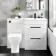Avon Gloss White Combination Basin Drawer and Atlanta Toilet 1100mm - Black Accents - Right Handed