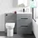 Avon Stone Grey Combination Basin Drawer and Aruba Toilet 1100mm - Black Accents