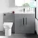 Avon Stone Grey Combination Vanity Basin and Aruba Toilet 1300mm - Black Accents