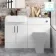 Harper Gloss White Basin Vanity with Marble Top & Back To Wall Unit 1200mm - Black Accents
