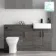 Harper Charcoal Elm Combination Vanity Basin and Atlanta Toilet 1500mm - Black Accents