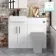 Harper Gloss White Basin Vanity and Back To Wall Toilet Unit 1000mm - Black Accents