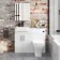 Harper Gloss White Combination Vanity Basin & Atlanta Toilet 1000mm - Black Accents