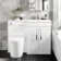 Avon Gloss White Combination Vanity Basin and Boston Toilet 1100mm - Right Handed