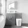 Avon Stone Grey Combination Vanity Basin and Boston Toilet 1100mm - Left Handed