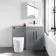 Avon Stone Grey Combination Vanity Basin and Boston Toilet 1100mm - Black Accents