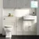 Monaco Chalk White Combination Vanity Traditional Basin and Hudson Toilet with Wooden Seat 1500mm