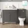 Bermuda Graphite Grey Combination Vanity Basin and Hudson Toilet with Wooden Seat 1300mm