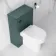 Midnight Green Slimline Back To Wall Unit and Denver Toilet - Black Accents
