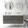 Elba Graphite Grey Wall Hung Double Basin Drawer Vanity 1200mm - Brushed Brass Accents