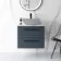 Elba Inky Blue Wall Hung Drawer 600mm Excludes Counter Top Basin - Black Accents