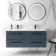 Elba Inky Blue Wall Hung Double Basin Drawer Vanity 1200mm - Black Accents