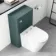 Corsica Curved Midnight Green Slimline Back To Wall Unit and Boston Toilet