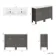 Bermuda Graphite Grey Double Basin Vanity 1200mm - Brushed Brass Accents