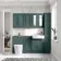 Monaco Midnight Green Combination Vanity Basin and Boston Toilet 1500mm