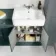 Monaco Midnight Green Combination Vanity Basin and Boston Toilet 1500mm