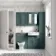 Monaco Midnight Green Traditional Basin Vanity and Back To Wall Unit 1200mm (Excludes Pan & Cistern) - Brushed Brass Accents