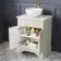 Lucia Chalk White Vanity with Marble Top & Round Counter Top Basin 640mm - Brushed Brass Accents