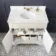 Lucia Chalk White Vanity with Marble Top & Undermount Basin 830mm - Brushed Brass Accents