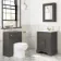 Lucia Graphite Grey Basin Vanity 630mm - Brushed Brass Accents