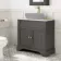 Lucia Graphite Grey Cabinet with Marble Top 840mm (Excludes Counter Top Basin) - Brushed Brass Accents